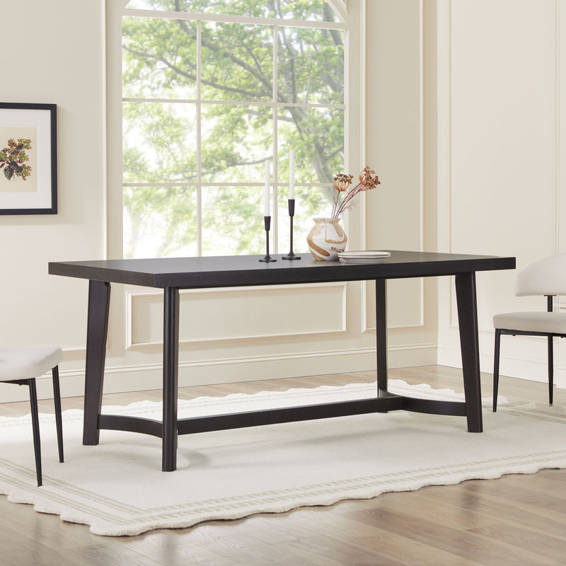 Nash Modern Farmhouse Rustic Solid Oak Wood Rectangular Dining Table