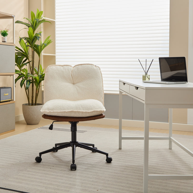 Walker Edison | Oversize Criss-Cross Desk Chair with Wheels