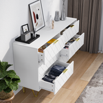 Walker Edison | Modern White 6 Drawers Bedroom Dresser Thumbnail