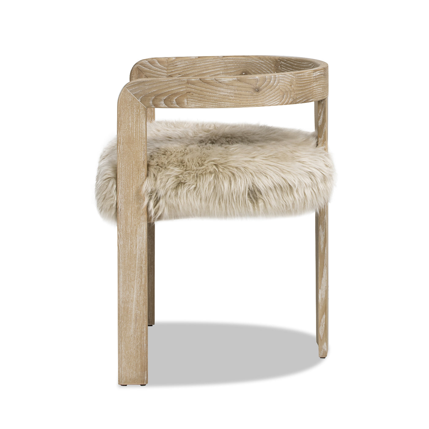 Millwick Low Back Genuine Fur Dining Chair - Thumbnail 5