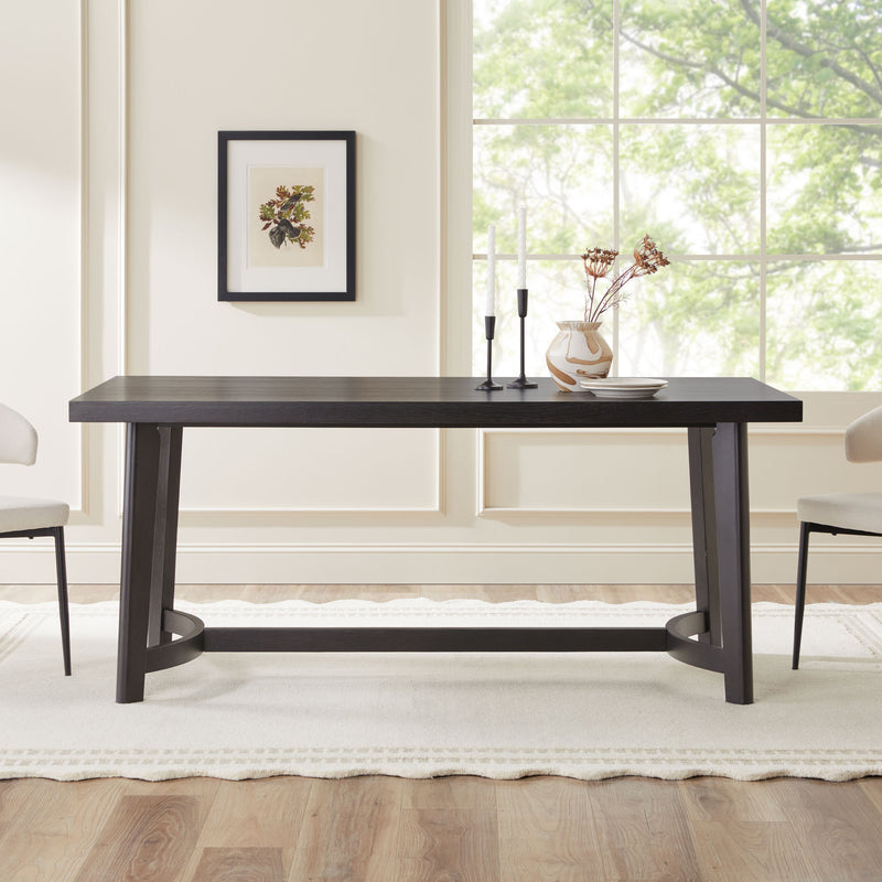 Nash Modern Farmhouse Rustic Solid Oak Wood Rectangular Dining Table