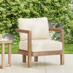 Walker Edison | Modern Outdoor Acacia Wood Patio Club Chair Thumbnail