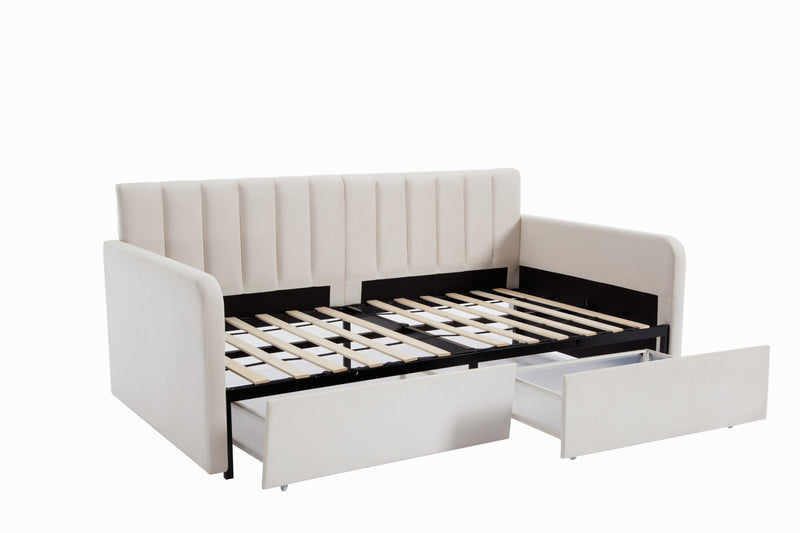 Walker Edison | Velvet Upholstered Daybed with Storage