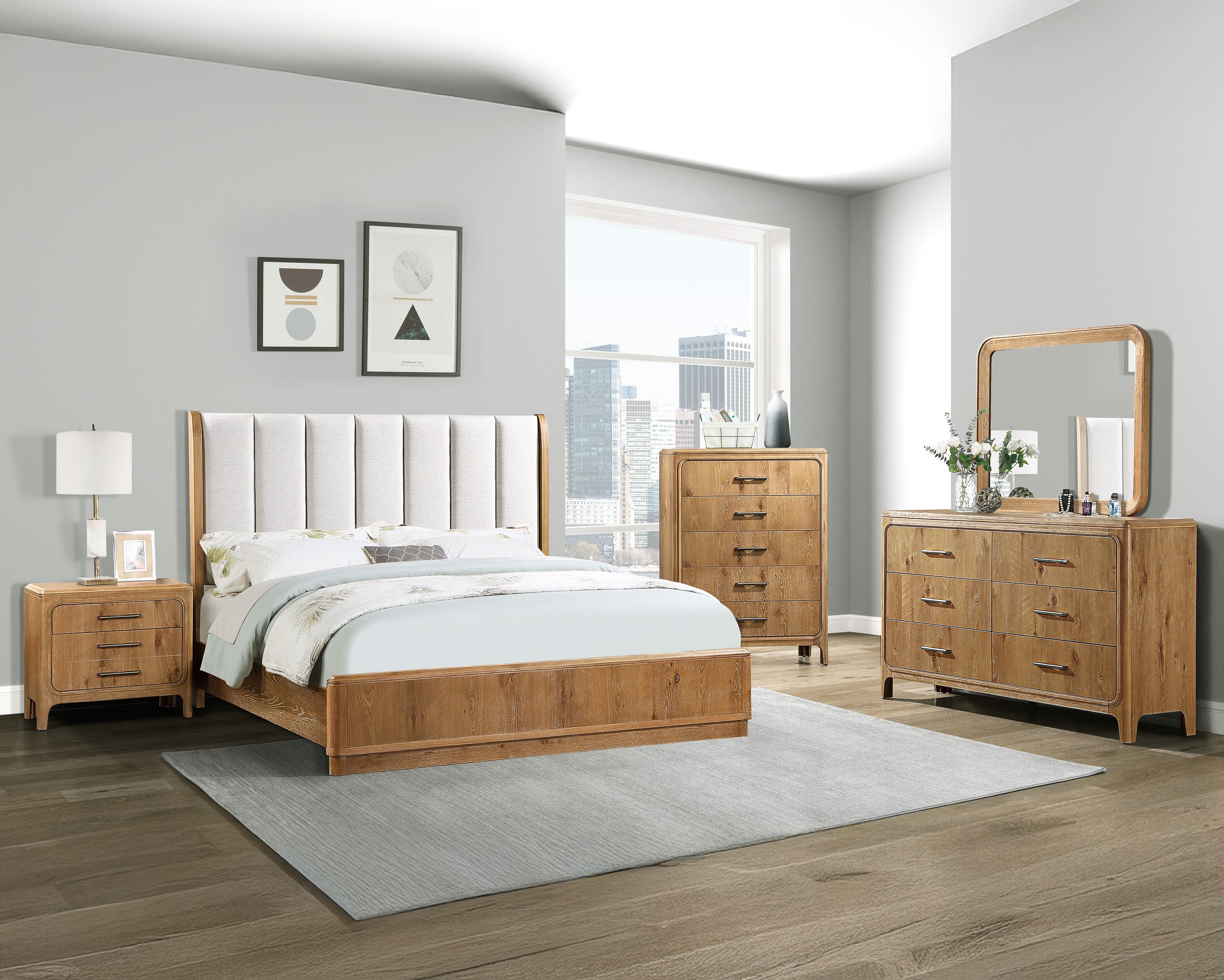 Walker Edison Upholstered Headboard Platform - Thumbnail 5