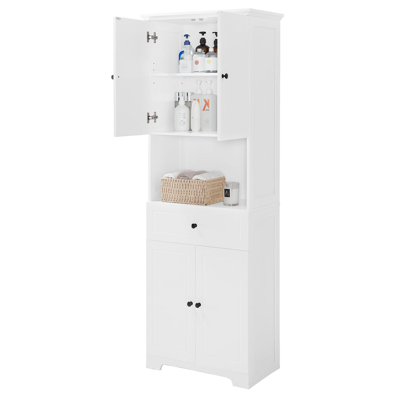 Walker Edison | White Tall Bathroom Storage Cabinet