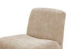 Walker Edison | Chenille Upholstered Armless Chair with Wood Legs Thumbnail