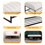 Walker Edison | Shoe Rack Bench with White Sherpa Cushion Thumbnail