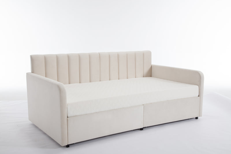 Walker Edison | Velvet Upholstered Daybed with Storage