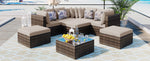 Walker Edison | Wicker 8-piece Outdoor Lounger Sofa Set Thumbnail