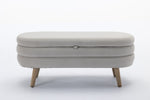 Walker Edison | Grey Velvet Storage Bench Thumbnail