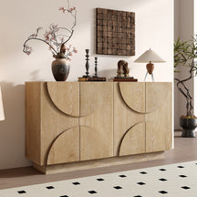 Mid-Century Modern 4-Door Storage Sideboard TV Stand