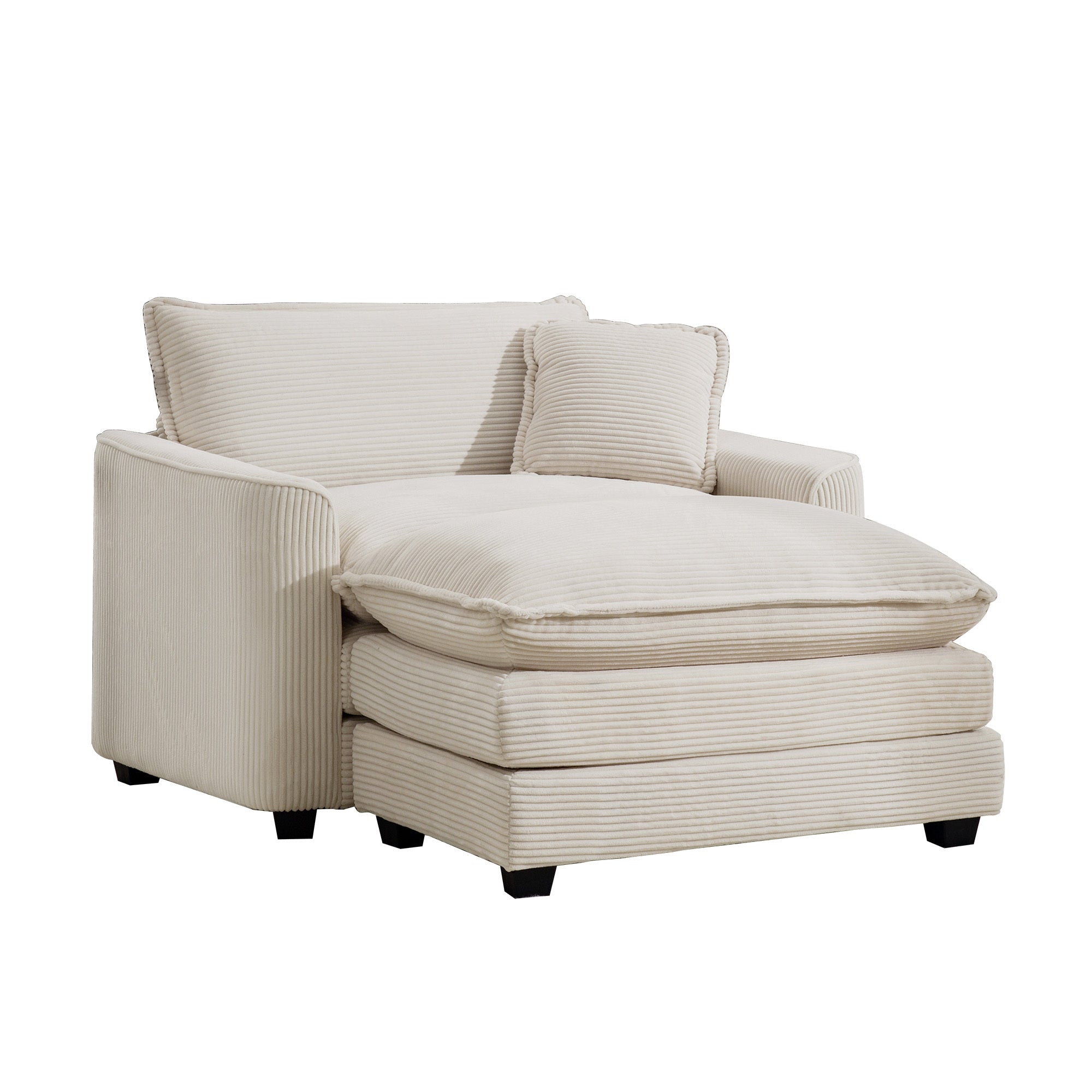 Walker Edison Corduroy Deep Seat Cloud Accent Chair - Thumbnail 4