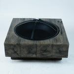 Walker Edison | Fire Pit with Wood Grain Design Thumbnail