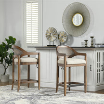 Mid-Century Modern 26' Textured Weave Counter Stool