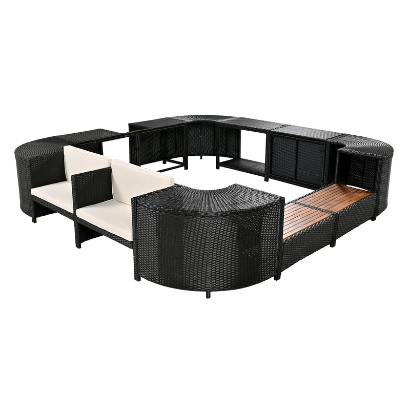 Walker Edison | Outdoor Wicker Spa Surround Frame