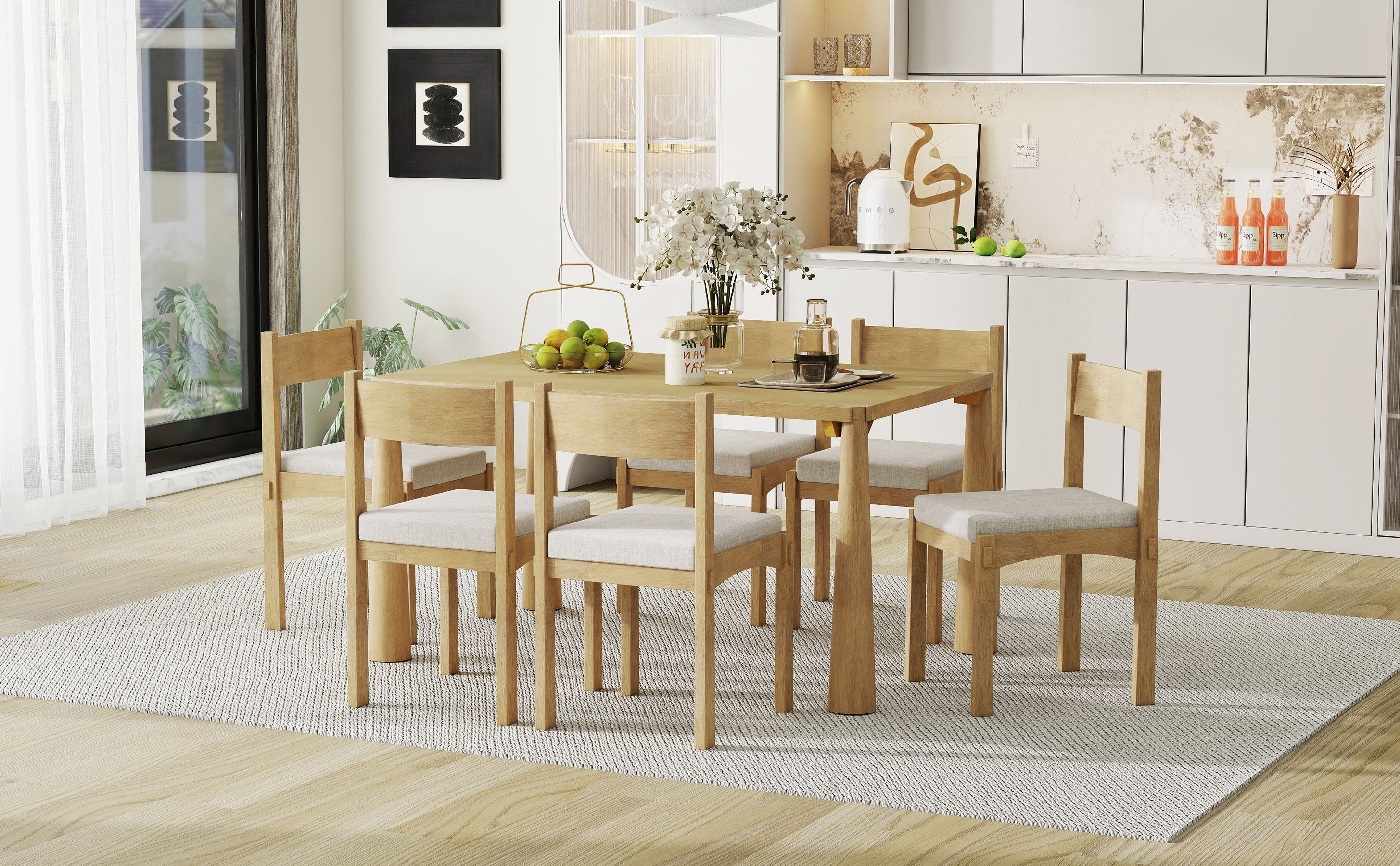 Walker Edison Dining Table Set - Thumbnail 3