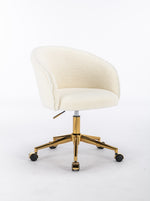 Walker Edison | Teddy Modern Desk Chair with Gold Rolling Base Thumbnail