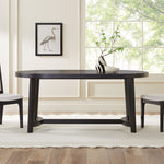 Nash Modern Farmhouse Rustic Solid Oak Wood Oval Dining Table Thumbnail