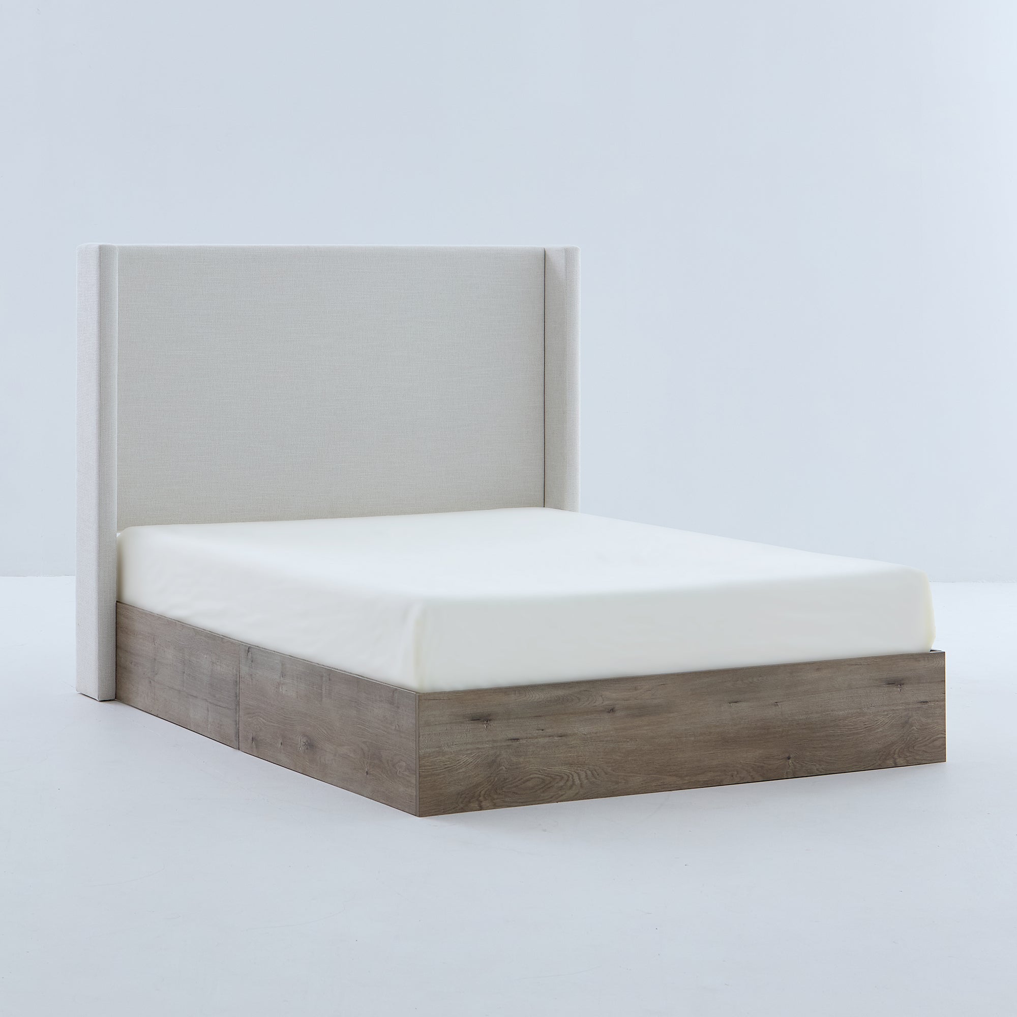 Walker Edison Shelton Upholstered Wingback Bed - Thumbnail 2
