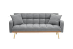 Walker Edison | Teddy Fleece Grey Sofa Bed 69" Grey Thumbnail