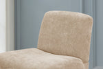 Walker Edison | Chenille Upholstered Armless Chair with Wood Legs Thumbnail