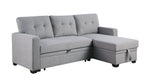 Walker Edison | Linen Pull Out Sectional Sofa with Storage Chaise Thumbnail