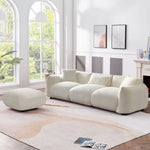 Walker Edison | Minimalist Sherpa 3-Seater Modular Cloud Couch with Ottoman Thumbnail