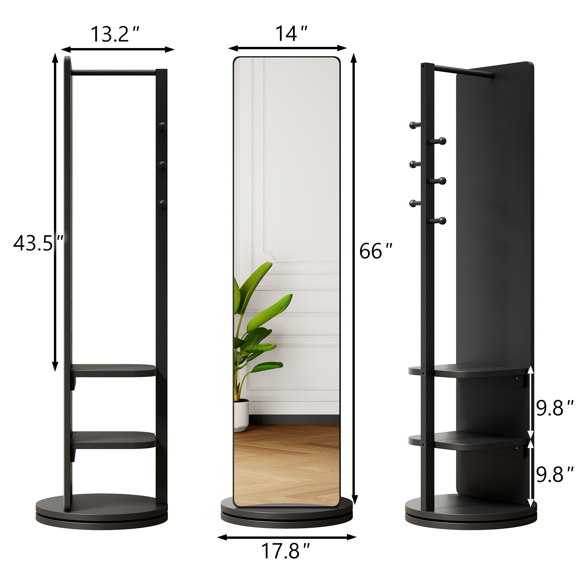 360° Rotating 69'x16' Multifunctional Full Length Mirror with