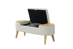 Walker Edison | Teddy Oval Ottoman Storage Bench Thumbnail