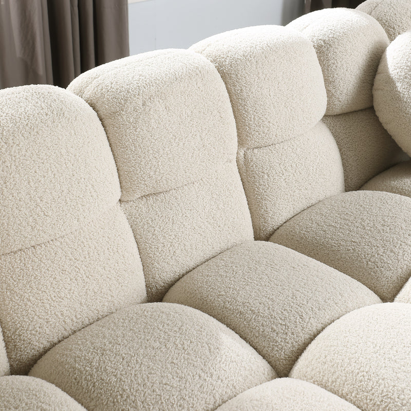 Walker Edison | Boucle Marshmallow Cloud Loveseat Sofa