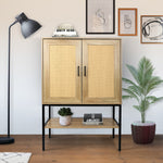 Walker Edison | Rattan Doors Storage Cabinet Thumbnail