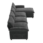 Walker Edison | Chenille Pillow Top Cloud L-shape Sectional Sofa with Chaise Lounge Thumbnail