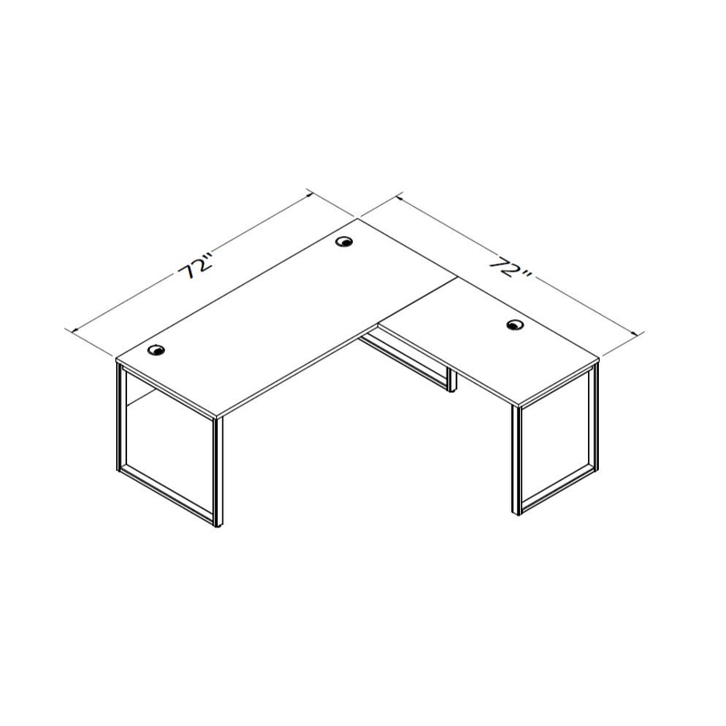 Walker Edison | Porvata L-Shaped 72" Desk