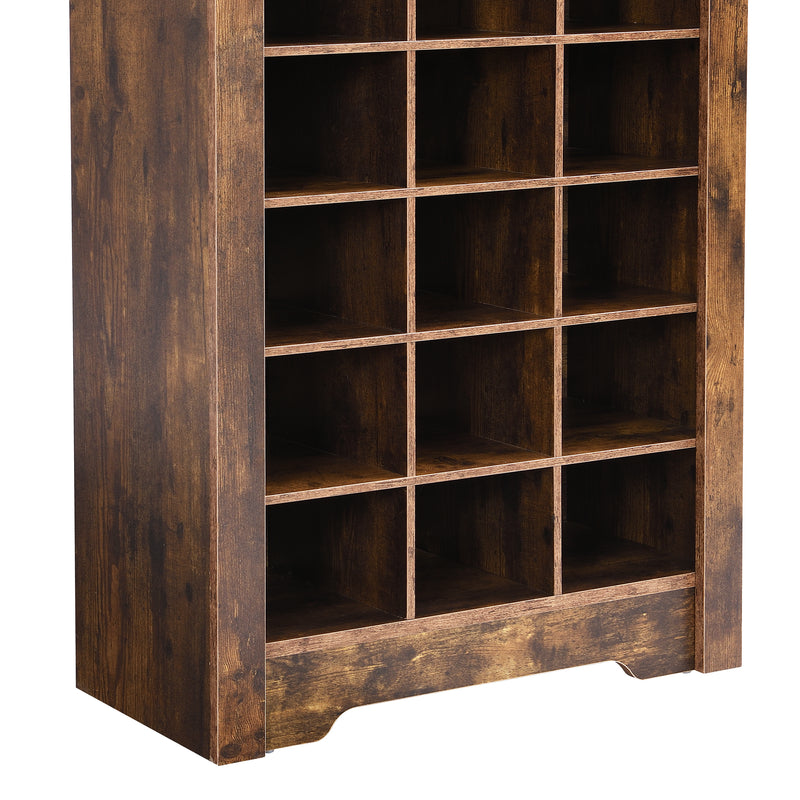 Walker Edison | Wood Tall Entryway Shoe Cubby Cabinet