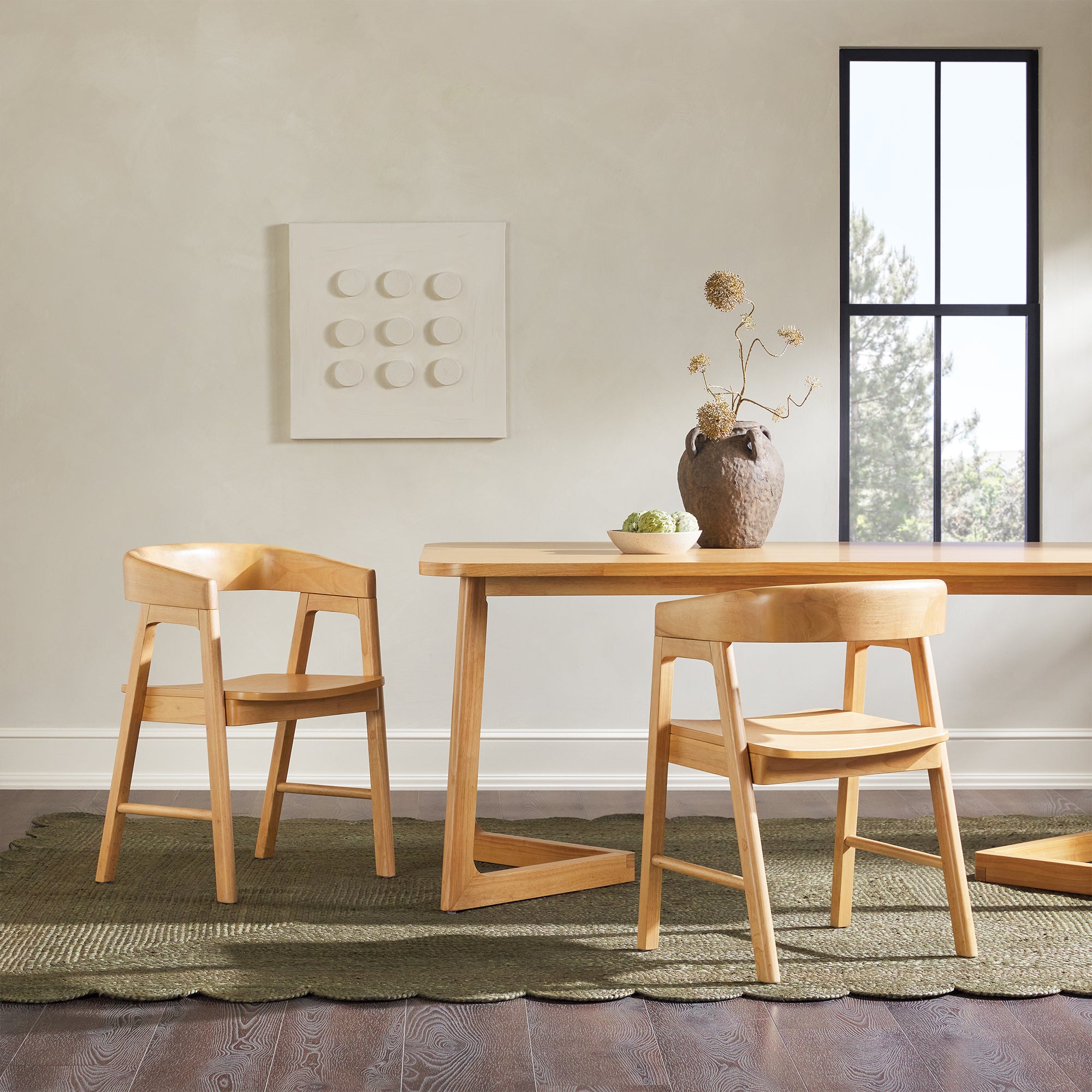 Ezra Modern Solid Wood Rounded Back Dining Chair (Set of 2) – Walker Edison