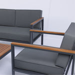 Walker Edison | 4 Piece Outdoor Sofa Chat Set Thumbnail