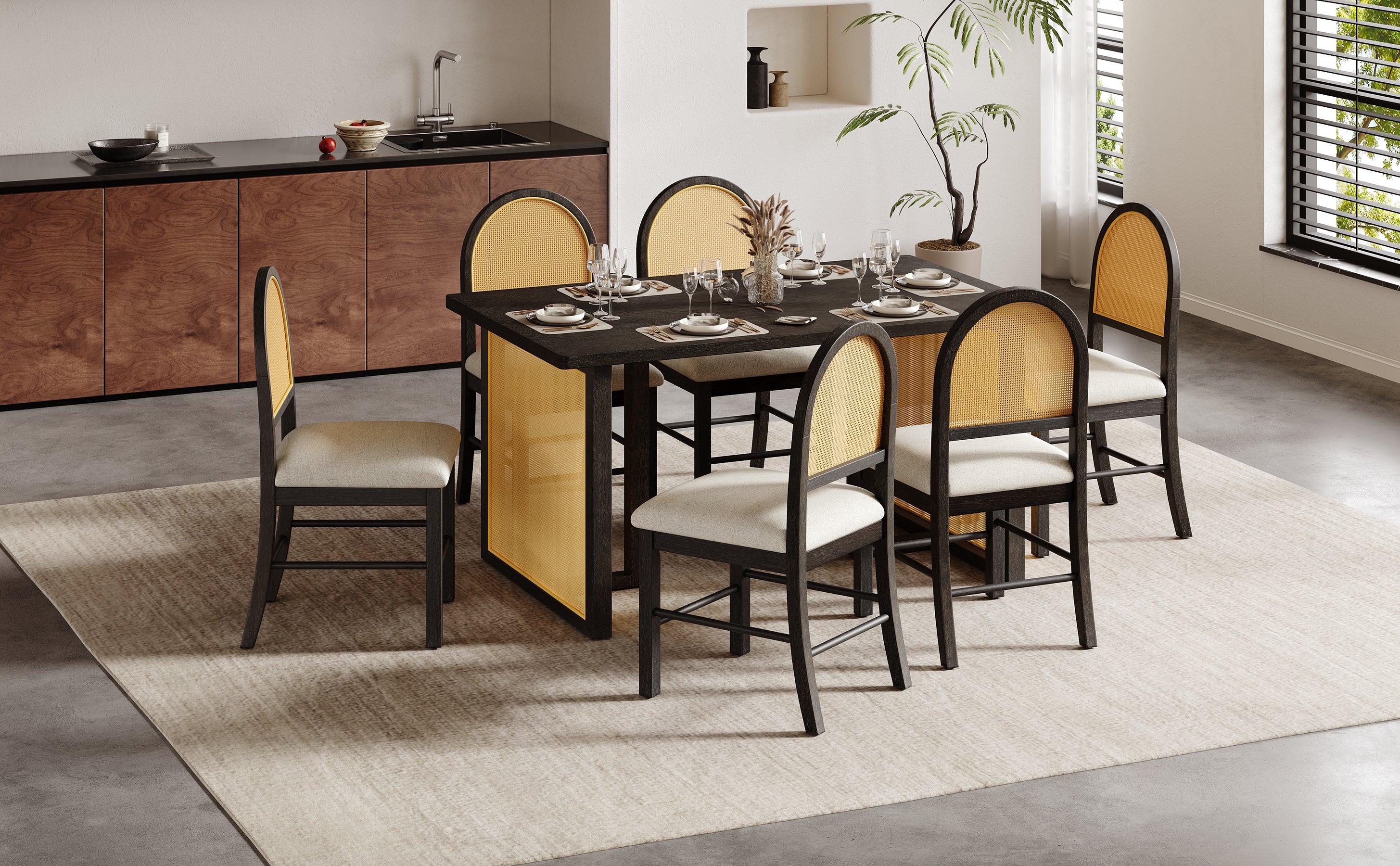 Walker Edison Dining Table Set - Thumbnail 4