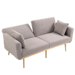 Walker Edison | Velvet Convertible Loveseat Sofa Thumbnail