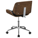 Walker Edison | Faux Leather with Wood Swivel Office Chair Thumbnail