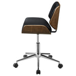 Walker Edison | Faux Leather with Wood Swivel Office Chair Thumbnail