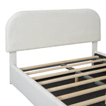 Walker Edison | Teddy Full Size Upholstered Platform Bed with Hydraulic Storage Thumbnail