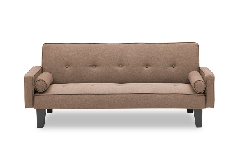 Walker Edison | Convertible 72" Brown Cotton Linen Sofa Bed