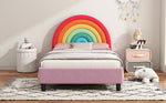 Walker Edison | Rainbow Design Upholstered Twin Platform Bed Thumbnail