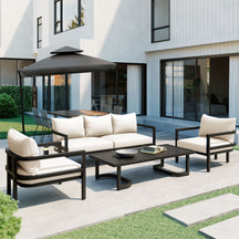 Iconic Arch Curve Steel Outdoor Patio Sofa Set