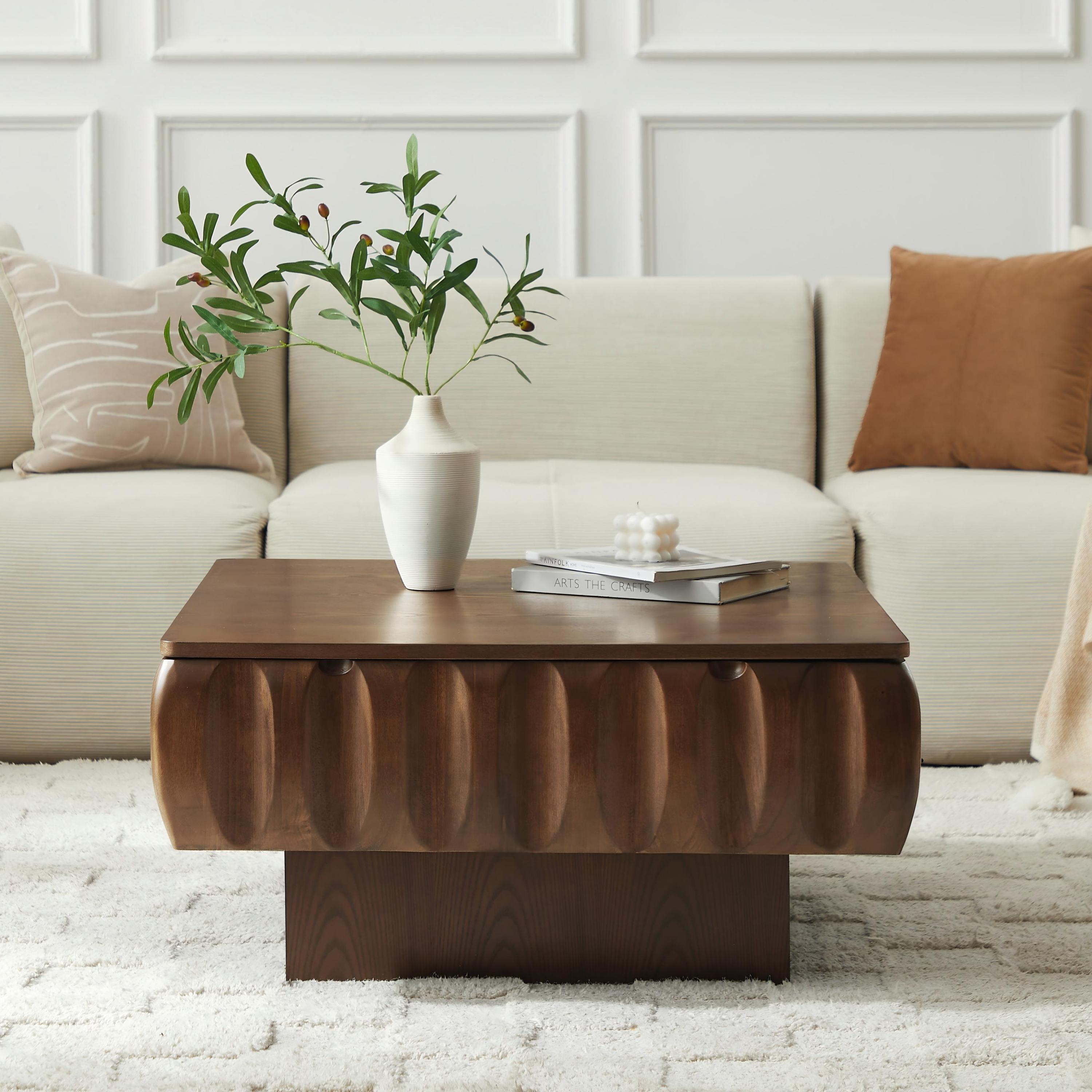 Walker Edison Lift-Top Storage Coffee Table - Thumbnail 5
