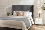 Walker Edison | Velvet Tall 54" Headboard Upholstered Queen Bed Thumbnail