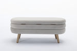 Walker Edison | Grey Velvet Storage Bench Thumbnail