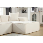 Walker Edison | Minimalist Terry Modular Couch with Right L-shaped Sectional Thumbnail