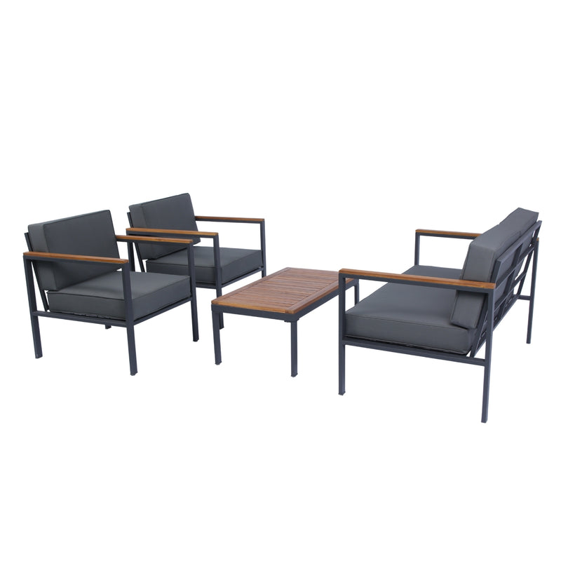 Walker Edison | 4 Piece Outdoor Sofa Chat Set