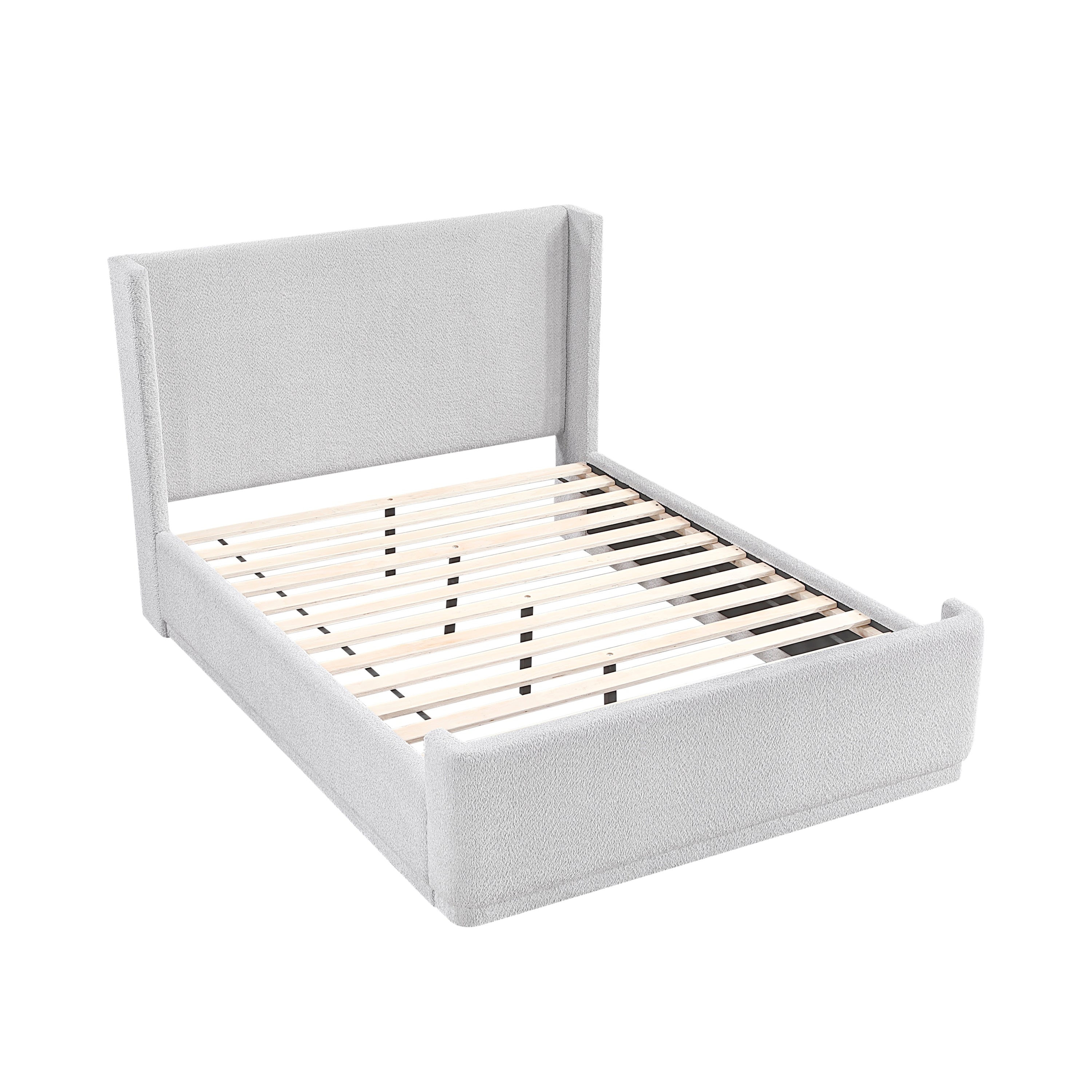 Walker Edison Wingback Headboard Platform Bed - Thumbnail 3